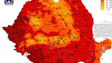 Iadul roșu: 45 de grade resimțite în vestul României, 40 în mare parte din țară  